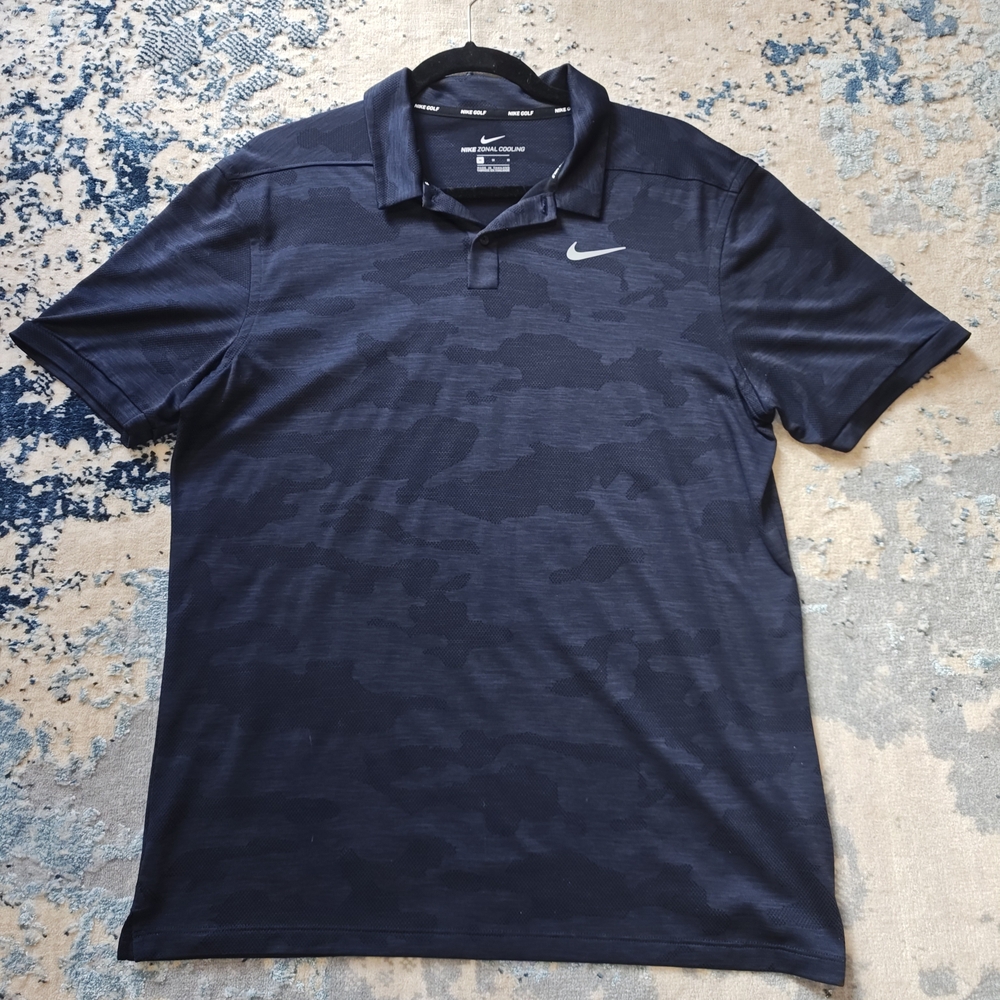 Nike Golf Zonal Cooling Camo Dri-FIT Polo - Navy Blue - Size M